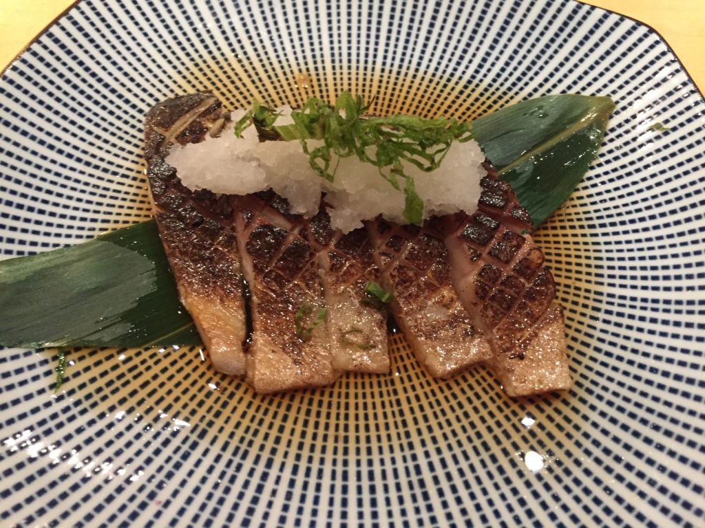 Grilled vinegared mackerel in radish ponzu sauce　Sakana-Tei